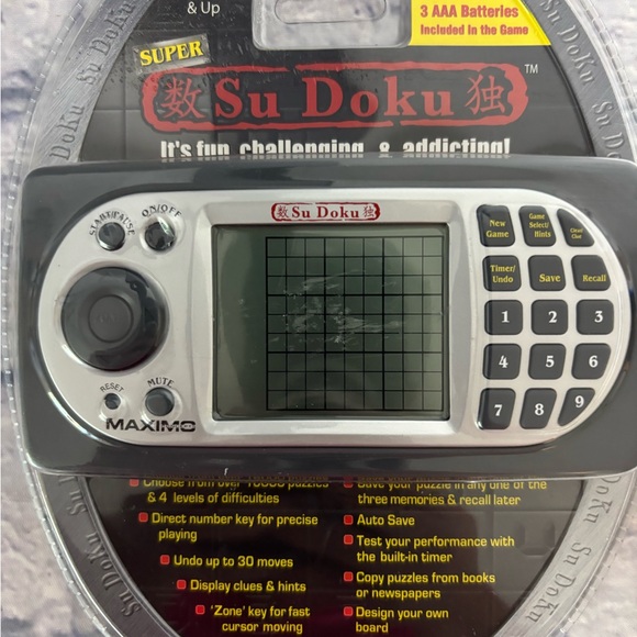 New Sealed SuDoKu Handheld Electronic Game 2500 Puzzles Toy Quest Travel - Picture 6 of 6